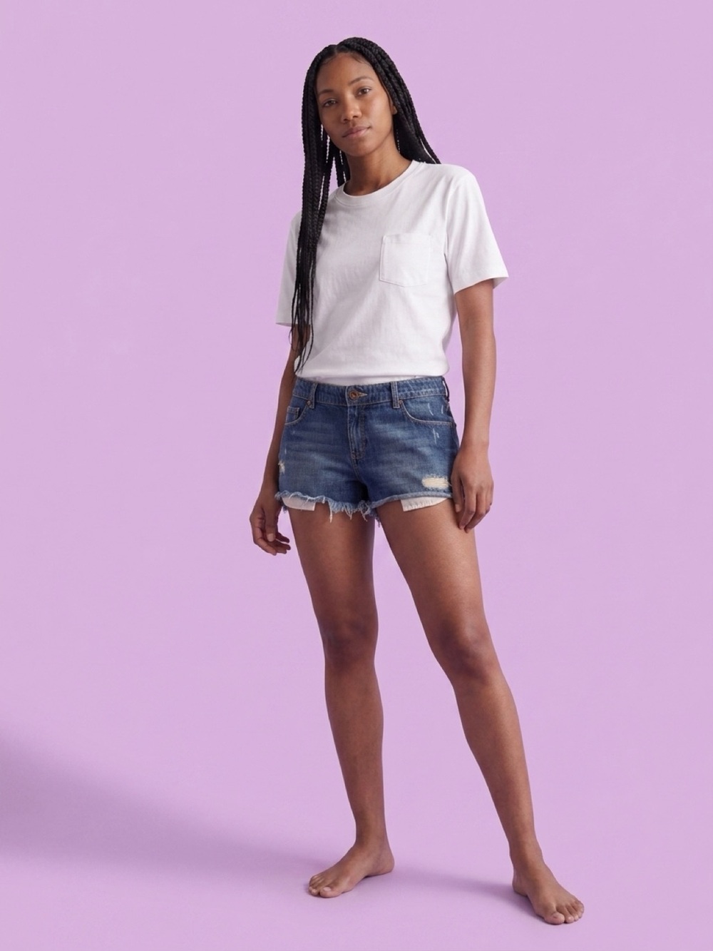 Massimo Distressed Blue Denim Jean Shorts
